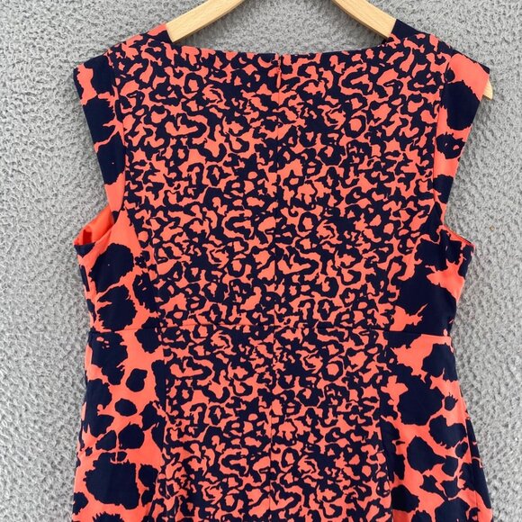 French Connection Dress Womens Medium Meternity Coral Navy Sheath Mini Stretch - Picture 4 of 10